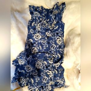 B' Real Blue and White Maxi dress.